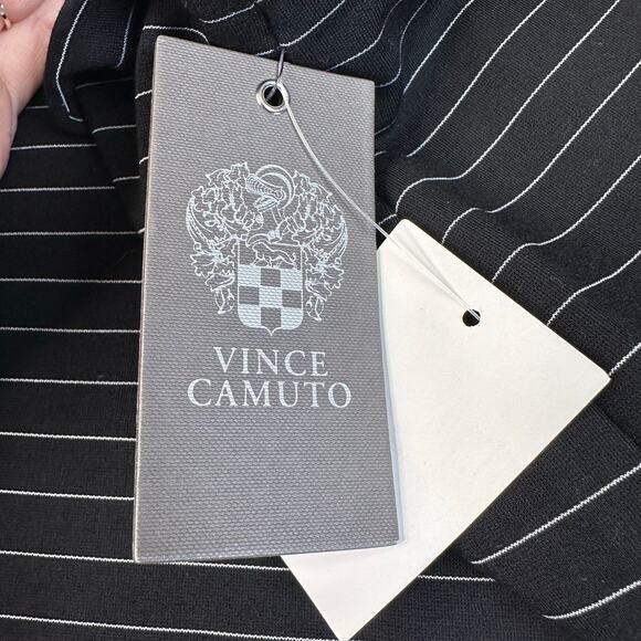 Vince Camuto Skirt Rich Black White Womens M Striped Pull-On Pencil Office Wear - Picture 6 of 7